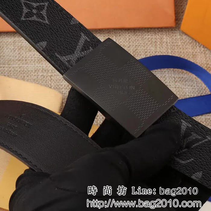 路易威登LV Damier帆布 小牛皮LV經典 Skyline雙面男士皮帶 兩種佩戴方式 LHG1598